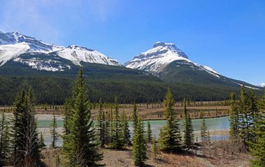 Mt Amery ile Peyzaj - Alberta, Kanada