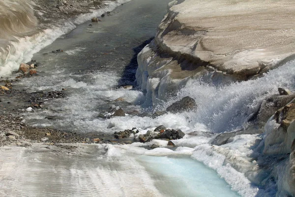 Geleira Fusão Columbia Icefield Alberta Canadá — Fotografia de Stock