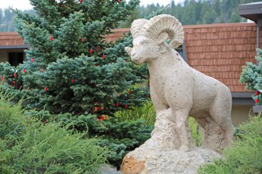 Bighorn koyun heykel - Jasper, Alberta, Kanada