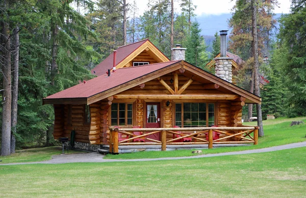 Log House Parque Nacional Jasper Alberta Canadá — Fotografia de Stock