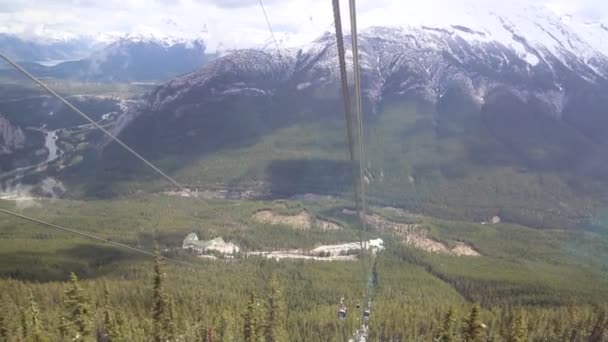 Gondola Going Banff National Park Alberta Canada — Stock Video