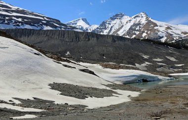 Terminal moraine - Columbia Icefield, Jasper Ulusal Parkı, Alberta, Kanada