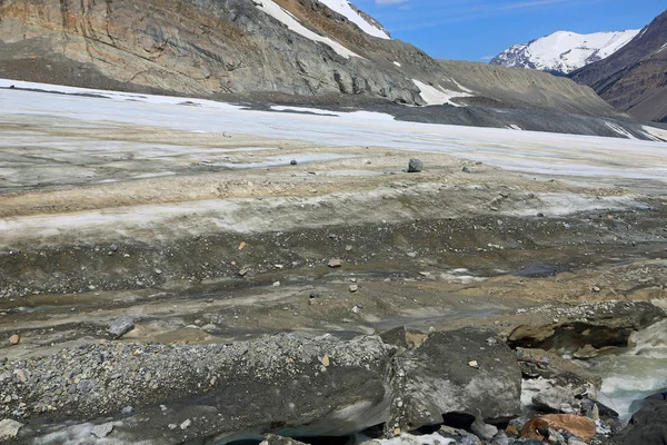 Бічний Морен Льодовик Атабаска Колумбія Icefield Національний Парк Джаспер Альберта — стокове фото