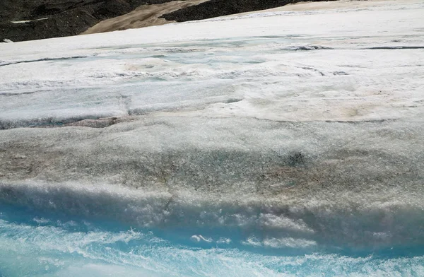 Topniejący Lodowiec Columbia Icefield Park Narodowy Jasper Alberta Kanada — Zdjęcie stockowe