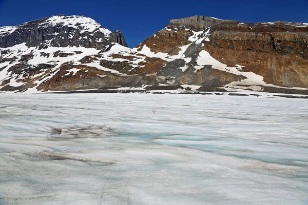 Vista Lateral Glaciar Athabasca Columbia Icefield Jasper National Park Alberta — Fotografia de Stock