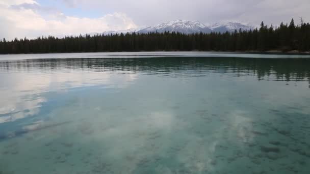 Annette Gölü Nde Manzara Jasper Alberta Kanada — Stok video