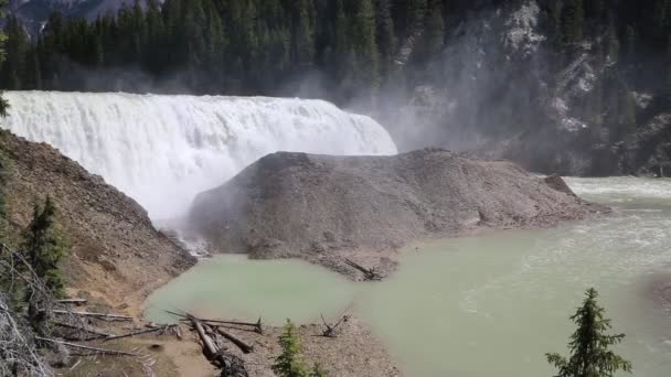 Blick Auf Die Wapta Falls Yoho Britisch Columbia Canada — Stockvideo