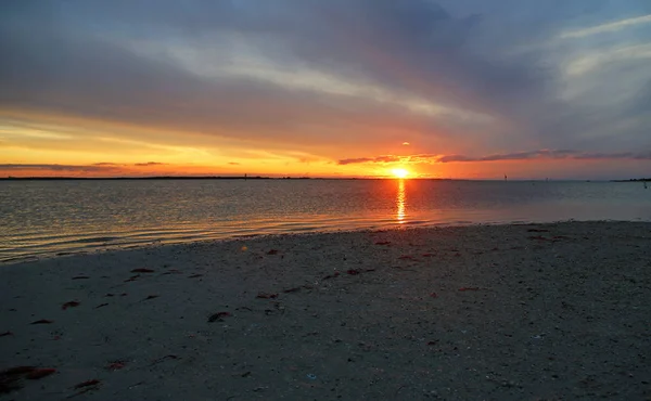 Coucher Soleil Depuis Dunedin Causeway Dunedin Floride — Photo