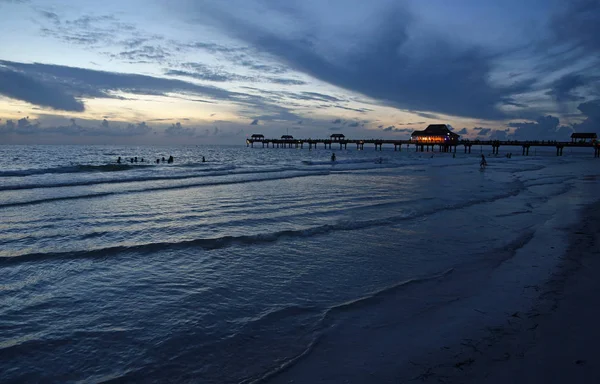 Praia Clearwater Após Pôr Sol Florida — Fotografia de Stock