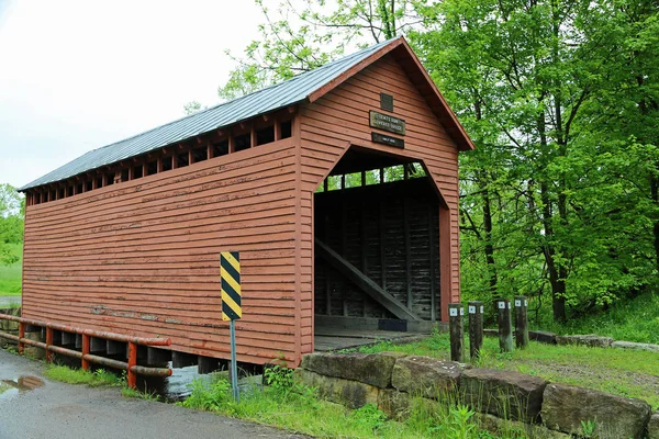 Vista Lateral Dents Run Ponte Coberta 1889 West Virginia — Fotografia de Stock