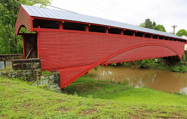 Side View Barrackville Covered Bridge 1855 West Virginia — Stock Photo, Image