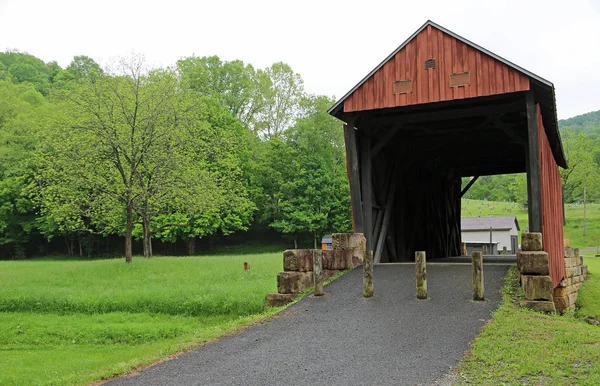 Front View Center Point Covered Bridge 1890 West Virginia — Stock Photo, Image