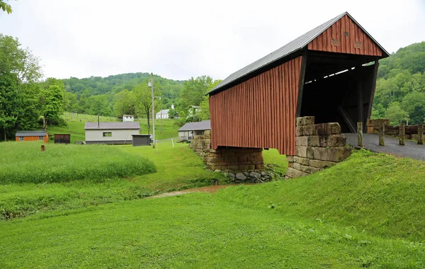 Landscape Center Point Covered Bridge 1890 West Virginia — Stock Photo, Image