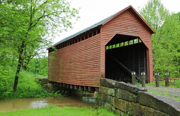 Dellen Laufen Überdachte Brücke 1889 West Virginia — Stockfoto