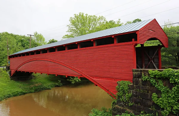 Buffalo Creek Und Barrackville Gedeckte Brücke 1855 West Virginia — Stockfoto
