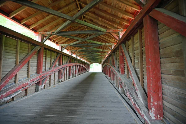 Dentro Del Puente Cubierto Barrackville 1855 Virginia Occidental — Foto de Stock