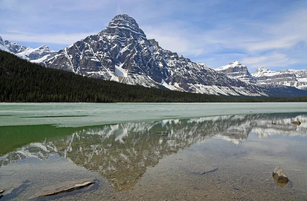 Reflexão Chephren Parque Nacional Jasper Alberta Canadá — Fotografia de Stock