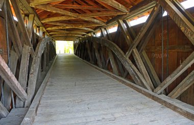 Inside Mud River Kapalı Köprü - 1875 - Milton, Batı Virjinya