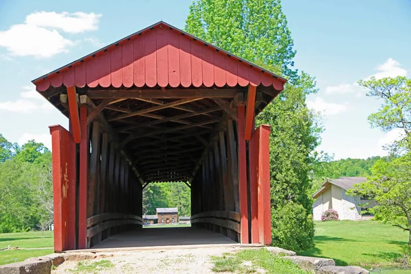 Front View Staats Mill Covered Bridge 1887 Ripley West Virginia — Stock Photo, Image