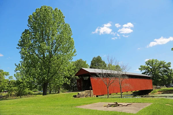 Tree Staats Mill Covered Bridge 1887 Virginie Occidentale — Photo