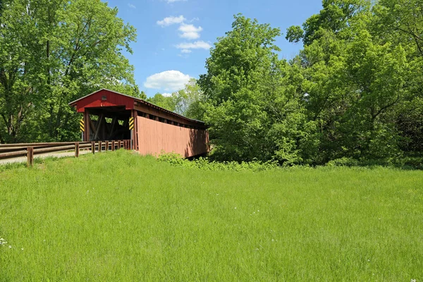 Vista Sarvis Fork Covered Bridge 1887 West Virginia — Fotografia de Stock