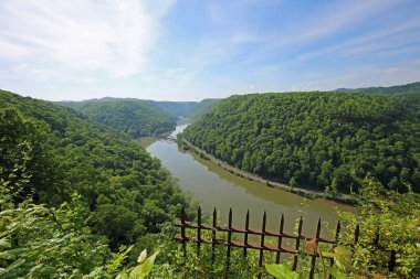 Çit ve New River görünümü - Hawks Nest State Park, Batı Virginia