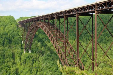 New River Gorge Köprüsü'nde yan görünüm - Batı Virjinya