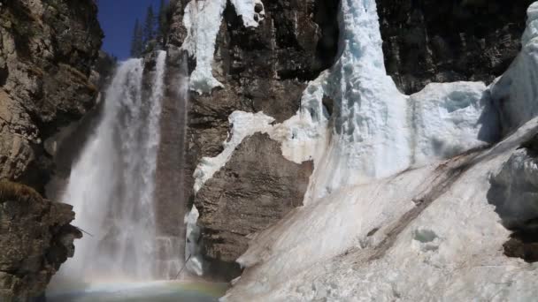 Водоспад Верхній Джонстон Національний Парк Банфф Альберта Канада — стокове відео