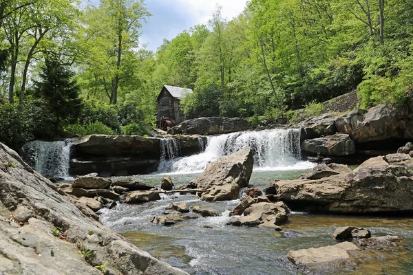 格拉德溪瀑布 巴布科克州立公园 西弗吉尼亚州 — 图库照片