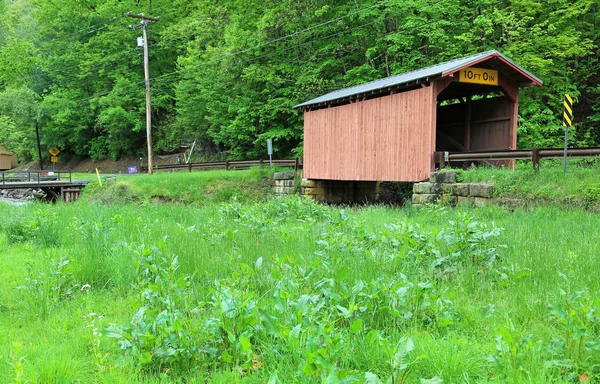 Paysage Avec Pont Couvert Fish Creek Virginie Occidentale — Photo