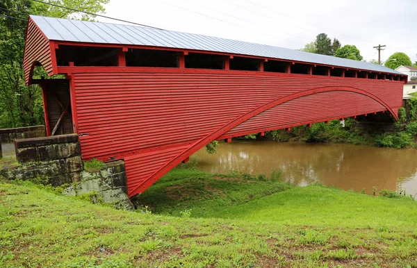 Side View Barrackville Covered Bridge West Virginia — Stock Photo, Image