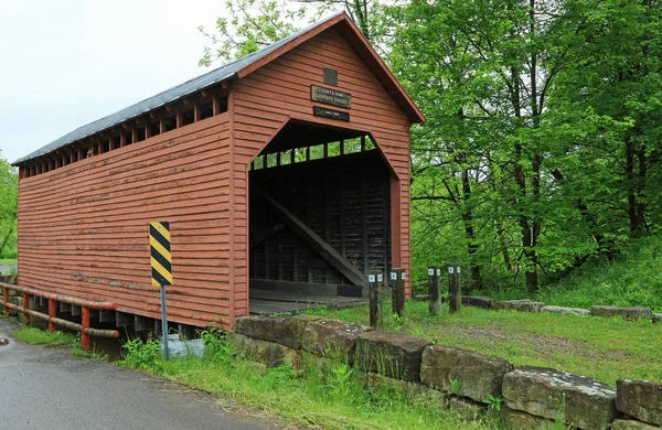 View Dents Run Covered Bridge West Virginia — Stock Photo, Image