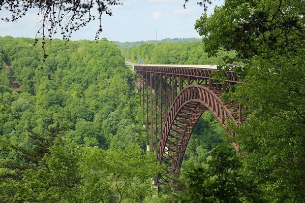 Νέα Γέφυρα Του Φαραγγιού Του Ποταμού Στο Πράσινο Δυτική Βιρτζίνια — Φωτογραφία Αρχείου