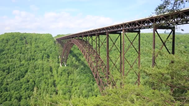 New River Gorge Köprüsü Batı Virginia — Stok video