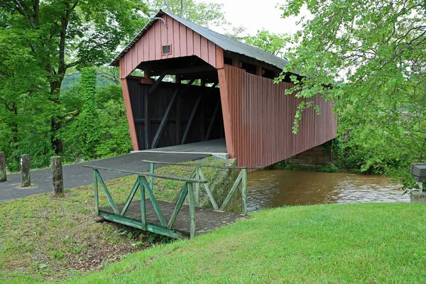 Landscape Simpson Creek Covered Bridge 1881 West Virginia — Stock Photo, Image