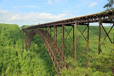 New River Gorge Köprüsü'nde yan görünüm - Batı Virjinya