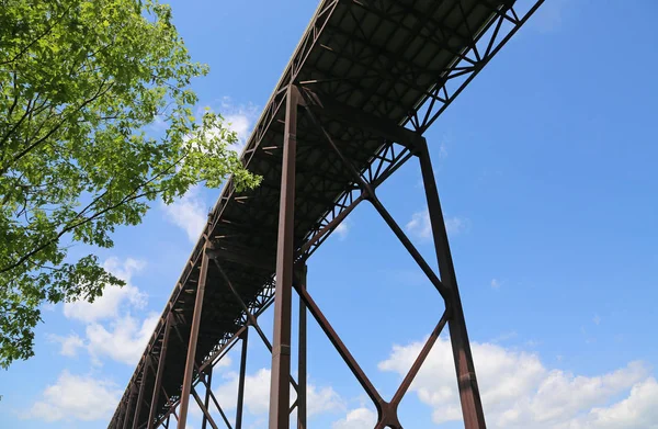 Стоя Мостом Ущелье Нью Ривер Западная Вирджиния — стоковое фото