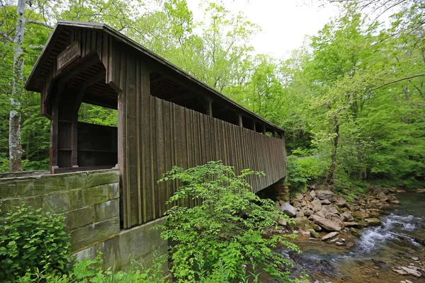 Vista Lateral Herns Mill Covered Bridge 1884 West Virginia — Foto de Stock