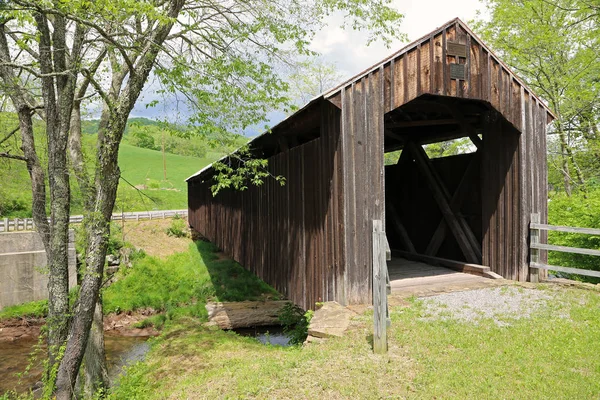 Trees Bridge Locust Creek Covered Bridge 1870 West Virginia — Stock Photo, Image