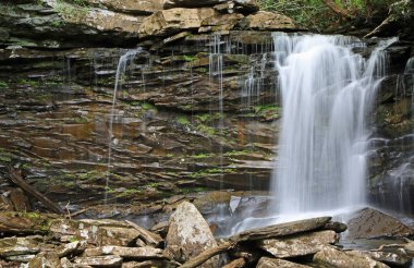 Hills Creek, Batı Virginia 'dan Cliff ve Middle Falls