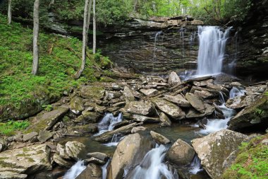 Hills Creek ve şelaleleri - Hills Creek 'in Middle Falls' u, Batı Virginia