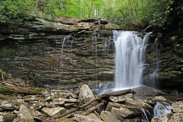 Rocks Middle Falls Hills Creek Virginia Occidentale — Foto Stock