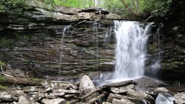 Middle Falls Hills Creek Virginia Occidental — Vídeos de Stock