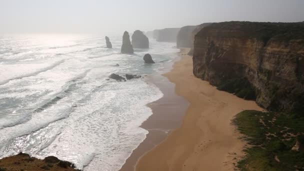 Krajobraz Dwunastoma Apostołami Victoria Australia — Wideo stockowe