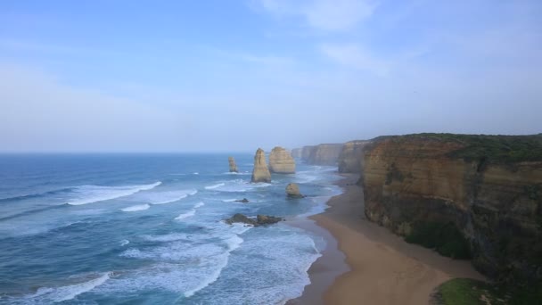 Zonsopgang Met Twaalf Apostelen Victoria Australië — Stockvideo