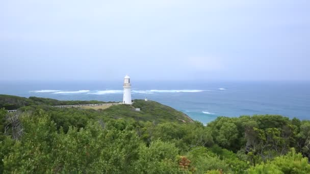 Landskap Med Cape Otway Fyr Victoria Australien — Stockvideo