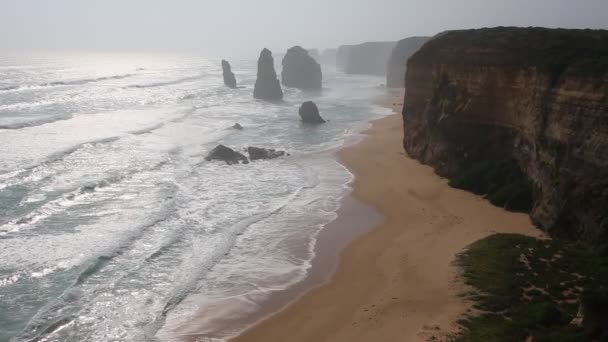 Dwunastu Apostołów Wieczorem Victoria Australia — Wideo stockowe