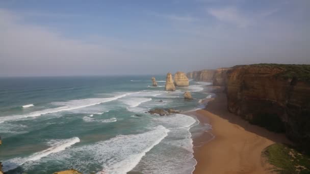 Romantisch Landschap Met Twaalf Apostelen Victoria Australië — Stockvideo