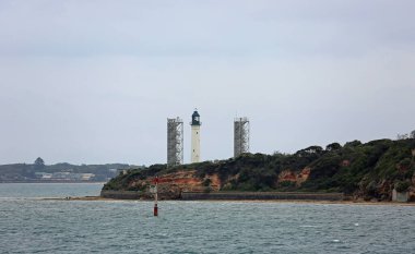 Lonsdale noktasının beyaz deniz feneri - Victoria, Avustralya