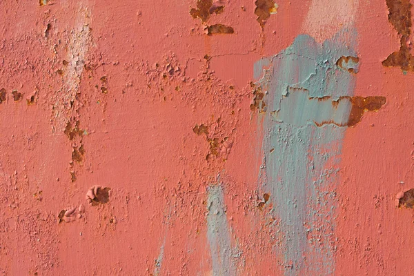 Metal Texture Background Pale Red Worn Paint Grey Brush Stroke — Stock Photo, Image